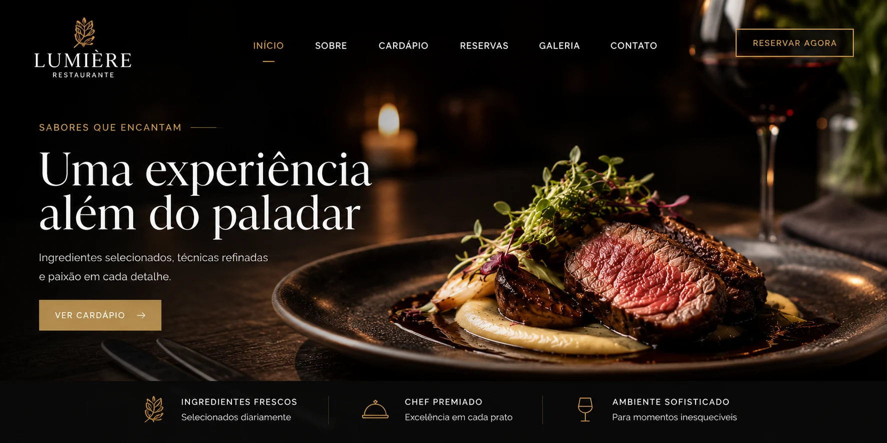 Lumière Restaurante — Landing Page Profissional